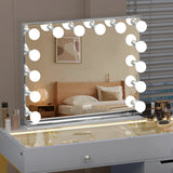 Myfitin Chanel Silver Hollywood Mirror - 14 Dimmable LED Bulbs