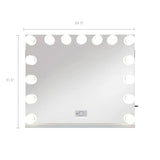 Myfitin Hollywood Mirror Pro Max - Tabletop or Wall Mount Mirror with 15 Dimmable LED Bulbs