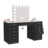 Myfitin Eva Vanity Desk - 13 Storage Drawers -Black