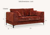 My Fitin Lenox Sofa Range in Rust Velvet