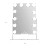 Myfitin Hollywood Slim Mirror with Wireless Charging L - 12 Dimmable LED Bulbs
