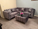 Corner sofa 235cm by 235cm in grey