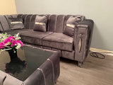 Corner sofa 235cm by 235cm in grey