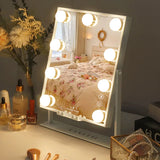 Myfitin Hollywood Glow Mirror with Wireless Charging M - 9 Dimmable LED Bulbs