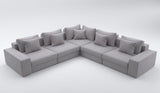 Myfitin 5 Seater Corner plain sofa set with High back Cushions