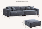 My Fitin Dakota 4 seater with Chaise in Pebble Boucle - Myfitin Furniture