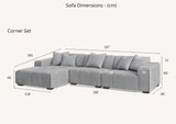 My Fitin Leonard Left Hand Corner Group in Cloudy Grey Boucle - Myfitin Furniture