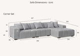 My Fitin Leonard Right Hand Corner Group in Cloudy Grey Boucle - Myfitin Furniture