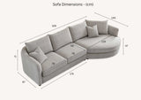 My Fitin Rubin Corner Chaise in Charcoal Boucle - Myfitin Furniture