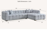 My Fitin Tribeca Corner Group in Iron Boucle Fabric - Myfitin Furniture