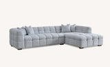My Fitin Tribeca Corner Group in Pearl Boucle Fabric - Myfitin Furniture