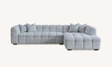 My Fitin Tribeca Corner Group in Pearl Boucle Fabric - Myfitin Furniture