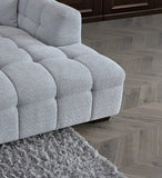 My Fitin Tribeca Corner Group in Pearl Boucle Fabric - Myfitin Furniture