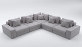 Myfitin 5 Seater Corner plain sofa set with High back Cushions - Myfitin Furniture