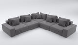 Myfitin 5 Seater Corner plain sofa set with High back Cushions - Myfitin Furniture