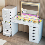 Myfitin 9-Drawer Makeup Vanity Storage Unit with Lights - Myfitin Furniture