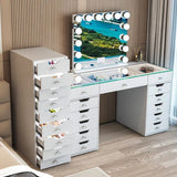 Myfitin 9-Drawer Makeup Vanity Storage Unit with Lights - Myfitin Furniture