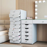 Myfitin 9-Drawer Makeup Vanity Storage Unit with Lights - Myfitin Furniture