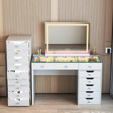 Myfitin 9-Drawer Makeup Vanity Storage Unit with Lights - Myfitin Furniture
