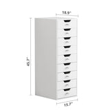 Myfitin 9-Drawer Makeup Vanity Storage Unit with Lights - Myfitin Furniture