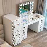 Myfitin 9-Drawer Makeup Vanity Storage Unit with Lights - Myfitin Furniture