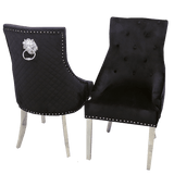 Myfitin Bentley Gold Dining Chair with Lion Knocker & Quilted Back (Bespoke) - Myfitin Furniture