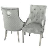 Myfitin Bentley Gold Dining Chair with Lion Knocker & Quilted Back (Bespoke) - Myfitin Furniture