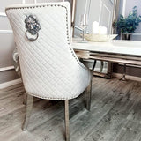 Myfitin Bentley Gold Dining Chair with Lion Knocker & Quilted Back (Bespoke) - Myfitin Furniture