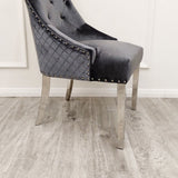 Myfitin Bentley Gold Dining Chair with Lion Knocker & Quilted Back (Bespoke) - Myfitin Furniture