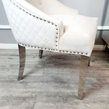 Myfitin Bentley Gold Dining Chair with Lion Knocker & Quilted Back (Bespoke) - Myfitin Furniture