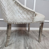 Myfitin Bentley Gold Dining Chair with Lion Knocker & Quilted Back (Bespoke) - Myfitin Furniture