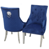 Myfitin Bentley Gold Dining Chair with Lion Knocker & Quilted Back (Bespoke) - Myfitin Furniture