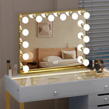 Myfitin Chanel Gold Hollywood Mirror - 14 Dimmable LED Bulbs - Myfitin Furniture