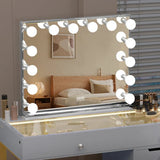 Myfitin Chanel Silver Hollywood Mirror - 14 Dimmable LED Bulbs - Myfitin Furniture