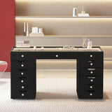 Myfitin Eva Vanity Desk - 13 Storage Drawers -Black - Myfitin Furniture