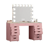 Myfitin Eva Vanity Desk - 13 Storage Drawers - Pink - Myfitin Furniture