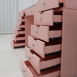 Myfitin Eva Vanity Desk - 13 Storage Drawers - Pink - Myfitin Furniture