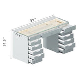 Myfitin Eva Vanity Desk - 13 Storage Drawers with Full Light - Myfitin Furniture