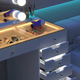 Myfitin Eva Vanity Desk - 13 Storage Drawers with Full Light - Myfitin Furniture