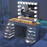 Myfitin Eva Vanity Desk - 13 Storage Drawers with Full Light - Myfitin Furniture