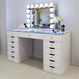 Myfitin Eva Vanity Desk - 13 Storage Drawers with Full Light &RGB - Myfitin Furniture