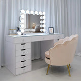Myfitin Eva Vanity Desk - 13 Storage Drawers with Full Light &RGB - Myfitin Furniture