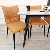 Myfitin Flora Leather Dining Chair (Bespoke) - Myfitin Furniture