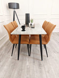 Myfitin Flora Leather Dining Chair (Bespoke) - Myfitin Furniture