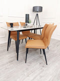 Myfitin Flora Leather Dining Chair (Bespoke) - Myfitin Furniture