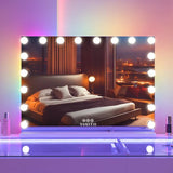 Myfitin Hollywood Glow Mirror with RGB - 18 Dimmable LED Bulbs - Myfitin Furniture