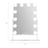 Myfitin Hollywood Slim Mirror with Wireless Charging L - 12 Dimmable LED Bulbs - Myfitin Furniture