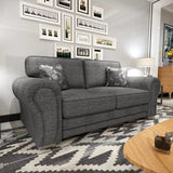 Myfitin Newton Full Back Fabric Double 3+2 Seater Set Sofa in Grey - Myfitin Furniture