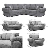 Myfitin Newton Full Back Fabric Double 3+2 Seater Set Sofa in Grey - Myfitin Furniture