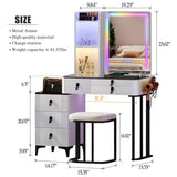 Myfitin Vanity set with white light+RGB LED light strip mirror - Myfitin Furniture